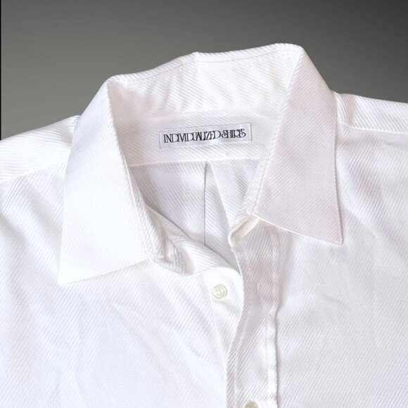 Individualized Shirts Y2K Custom Supima Cotton White Duke Twill Mens Dress Shirt - Picture 2 of 9